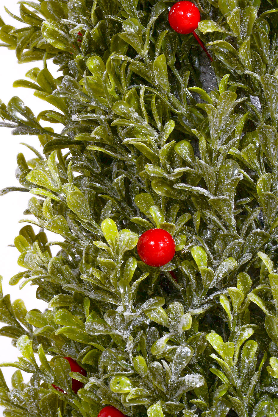 18" Frost Mica Water Proof Berry Boxwood Cone Tree Green