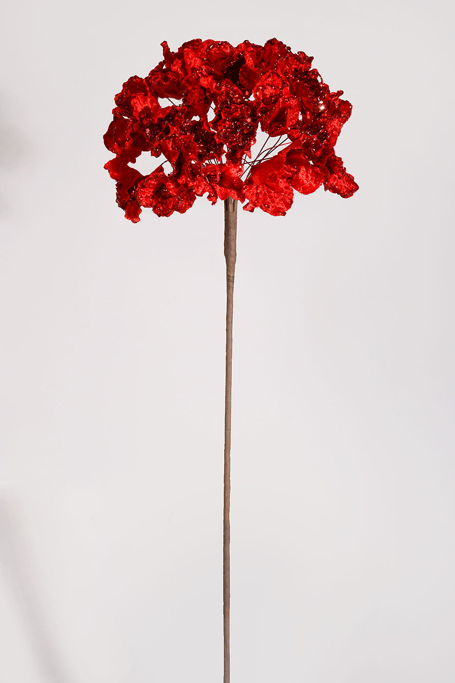 29" Crystal Encrusted Hydrangea Stem Red
