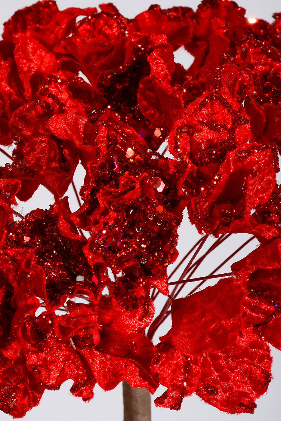 29" Crystal Encrusted Hydrangea Stem Red