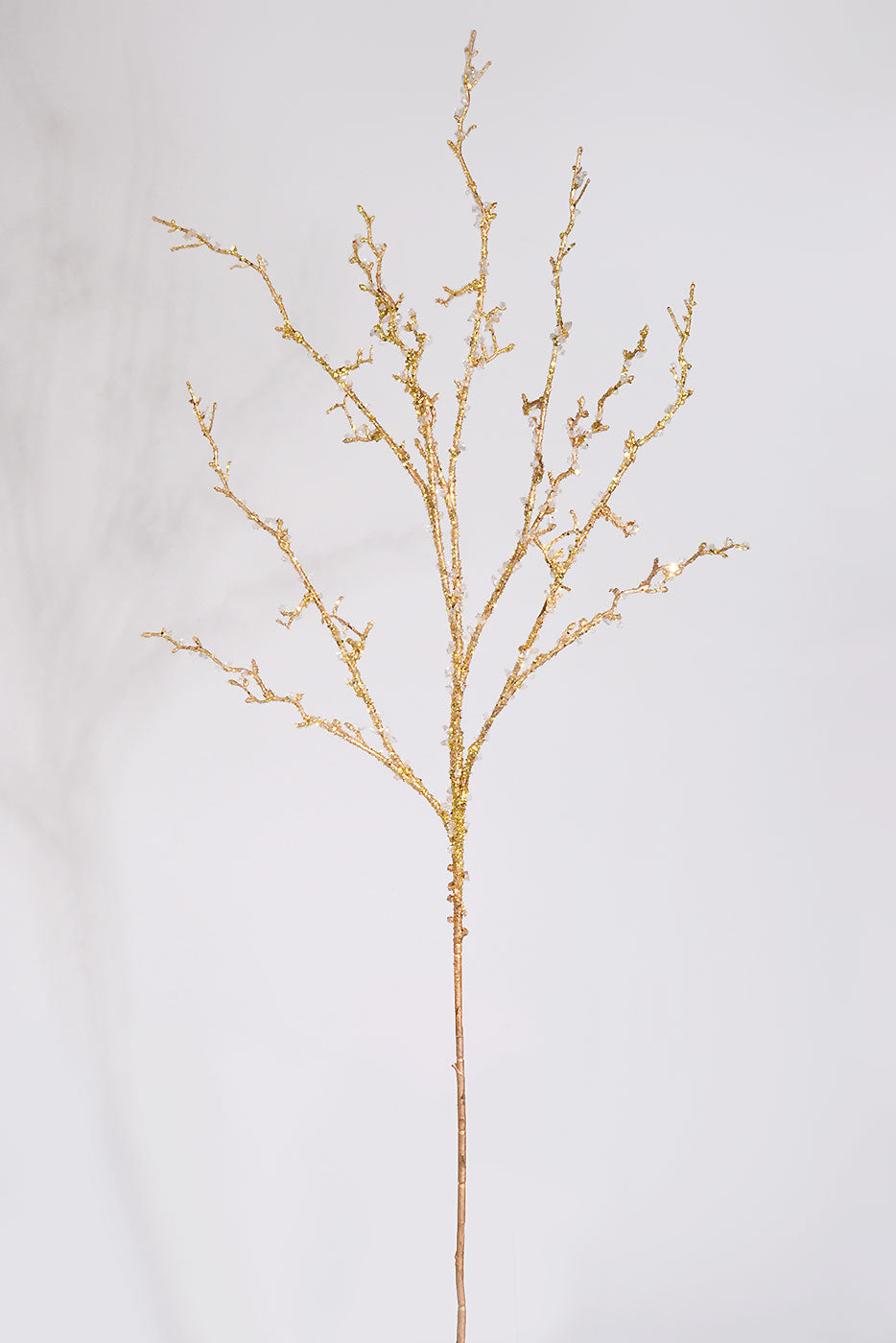 43" Plastic Glitter Iced Branch Gold