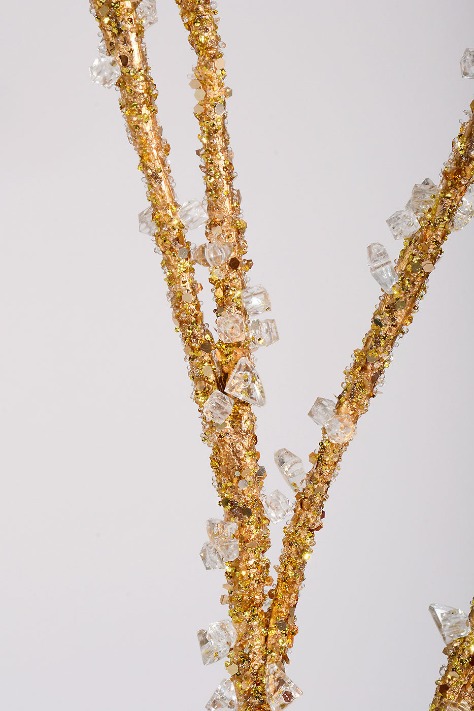 43" Plastic Glitter Iced Branch Gold