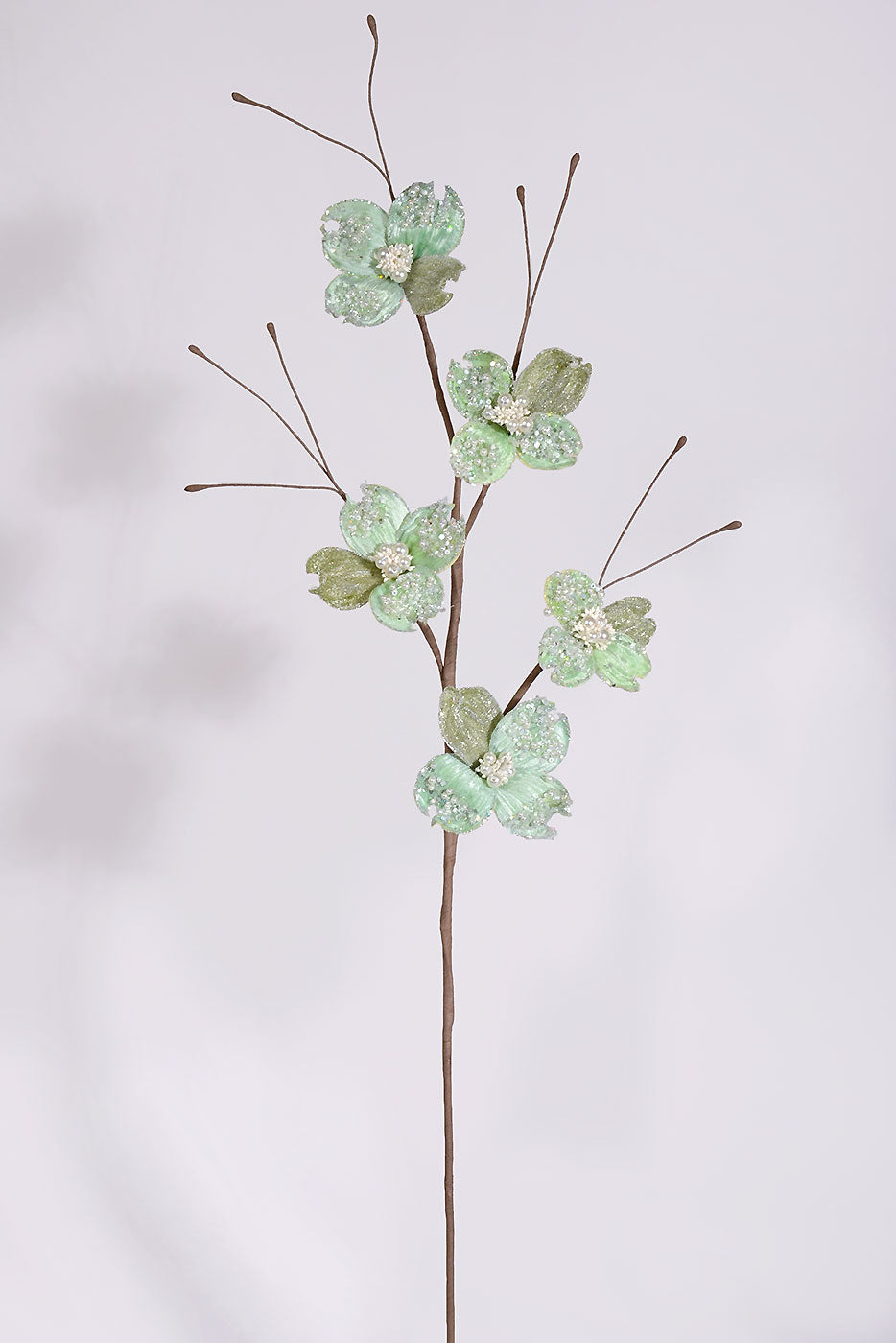 36" Winter Jewel Dogwood Spray Mint Green