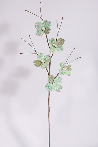 36" Winter Jewel Dogwood Spray Mint Green