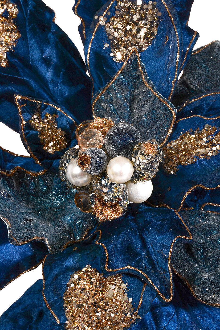 32&quot; Fantasy Poinsettia Stem Midnight Blue