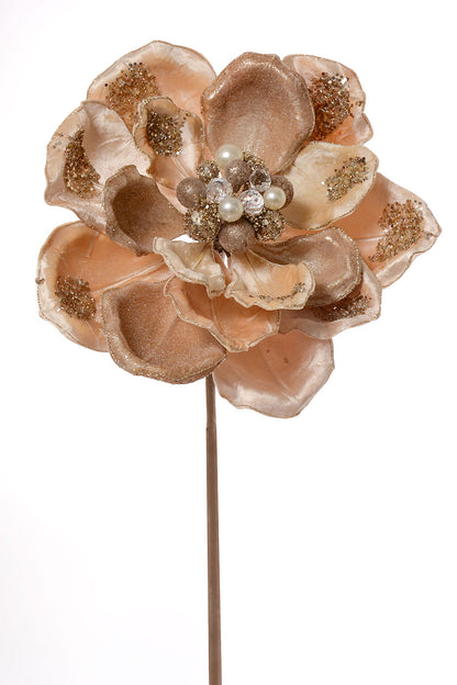 30" Grande Glamour Magnolia Stem Champagne/Gold
