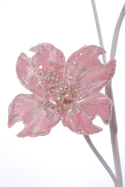 36" Glitter Dogwood Spray pink