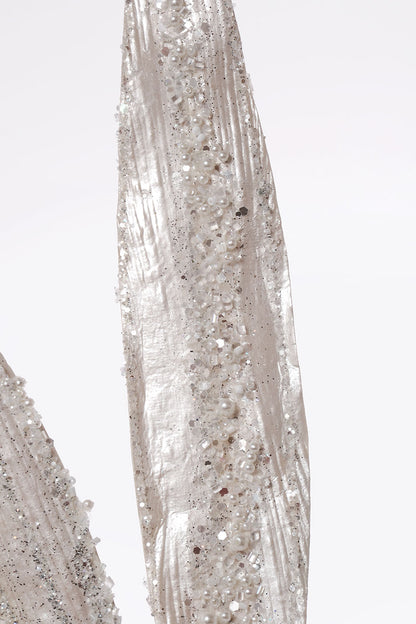 40" Encrusted Sword Leaf Stem Pearl/Ivory