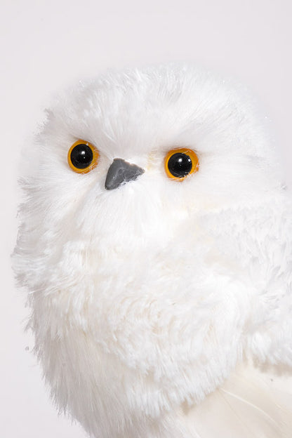 10" Feather White Owl White
