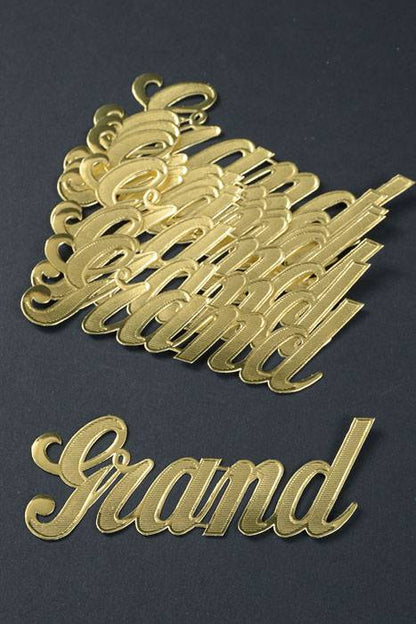 1.5" Large Paper "grand" Gold Pkg/10