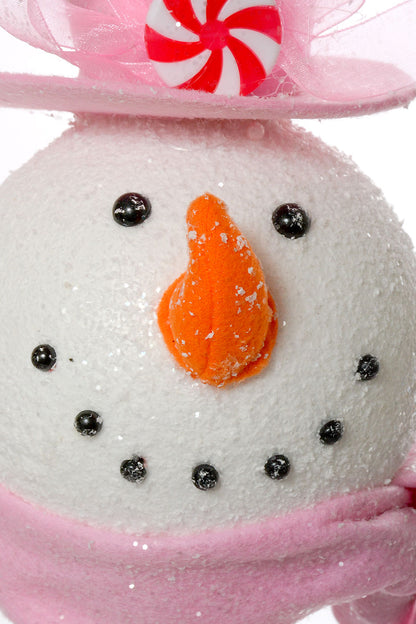 26" Snowman Head Spray Pink
