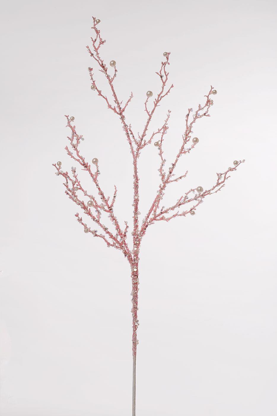34" Iced Pearl Twig Spray Pink