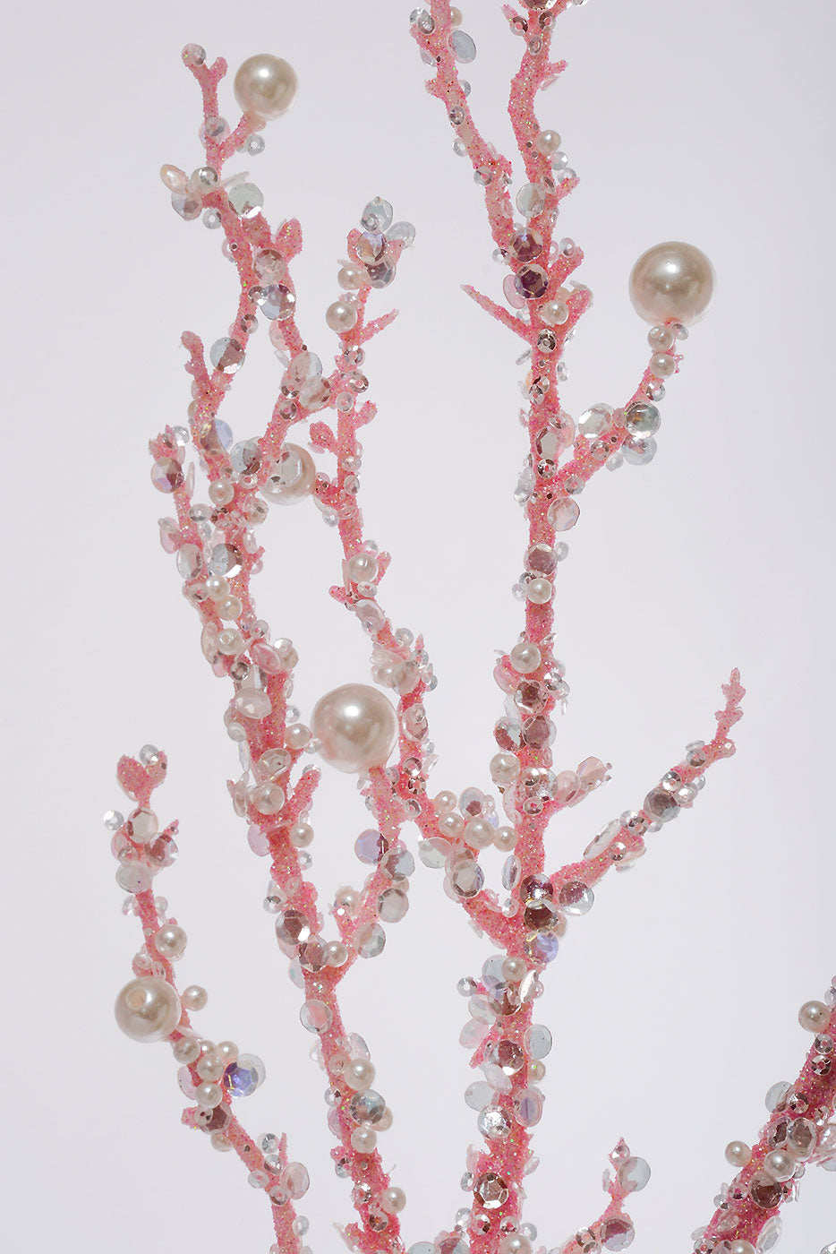 34" Iced Pearl Twig Spray Pink