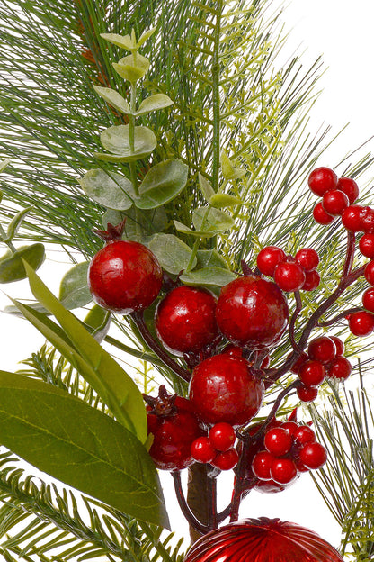 30" Mixed Pine Ball Berry Spray