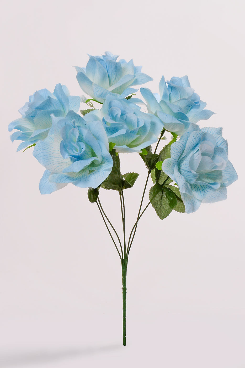 16" Silk Printing Rose Bush Light Blue