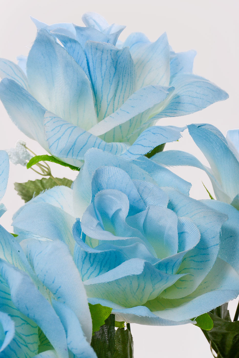 16" Silk Printing Rose Bush Light Blue