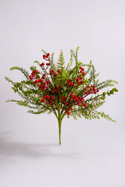 21"Mixed Greenery Berry Red/Green