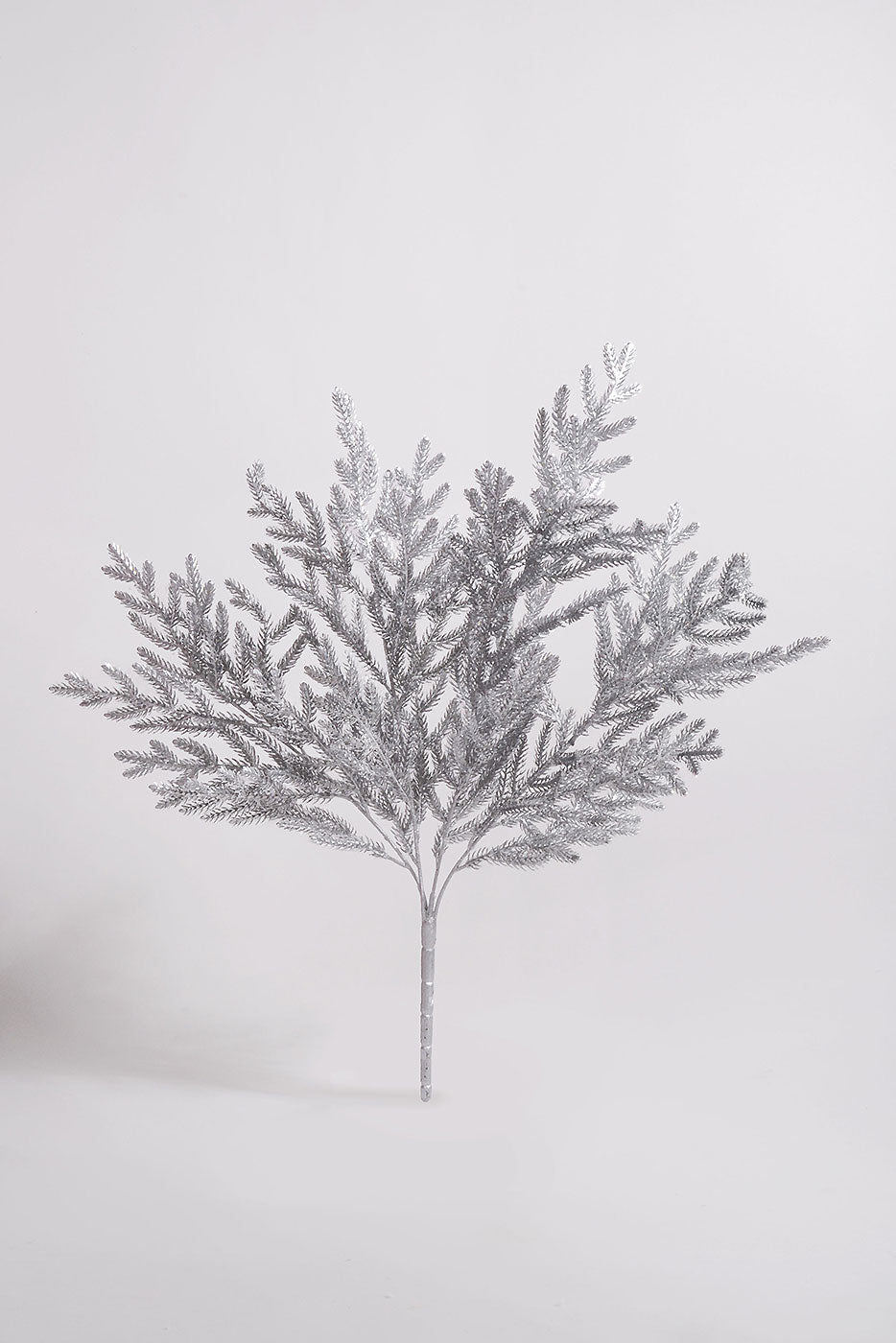 21" Pine Bush with Glitter Silver