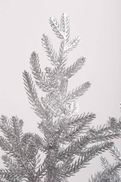 21" Pine Bush with Glitter Silver