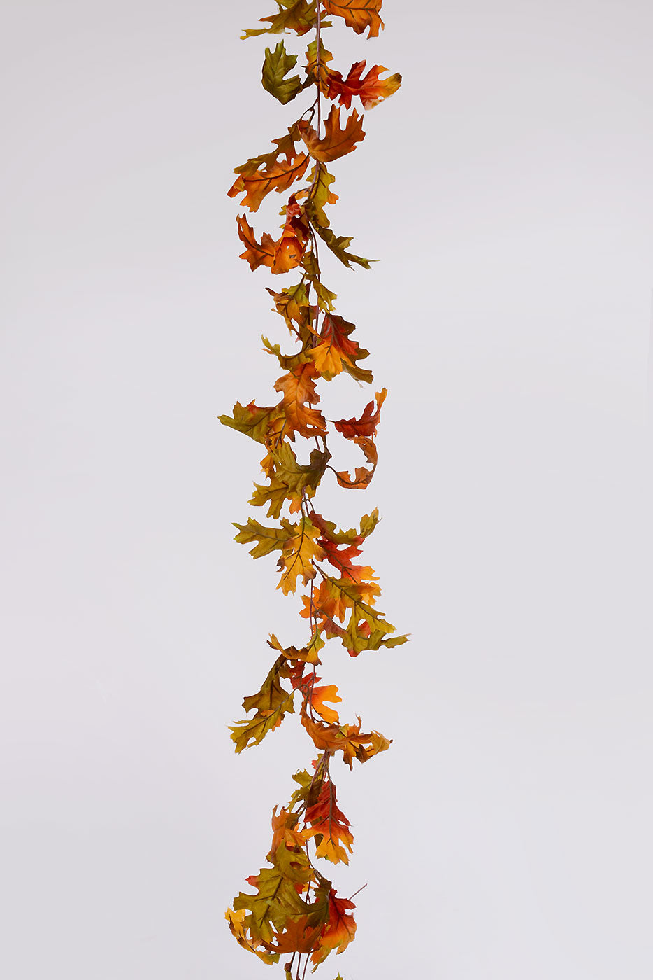 65" Artificial Oak Leaf Garland Red/Yellow/Green