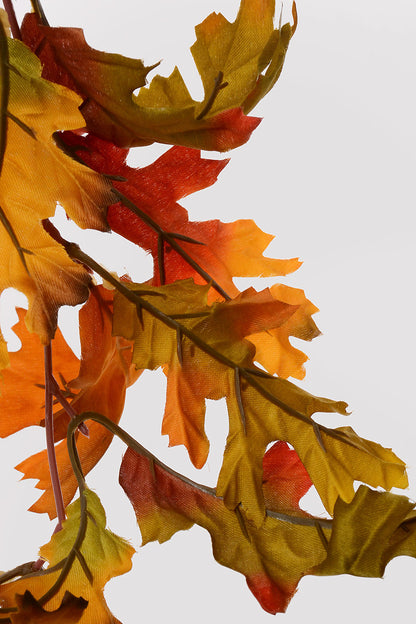 65" Artificial Oak Leaf Garland Red/Yellow/Green