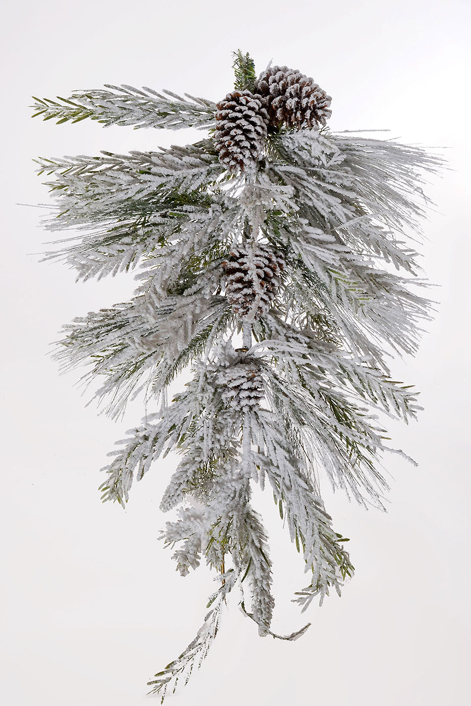 30" Snow Mixed Pine Pinecone Drop