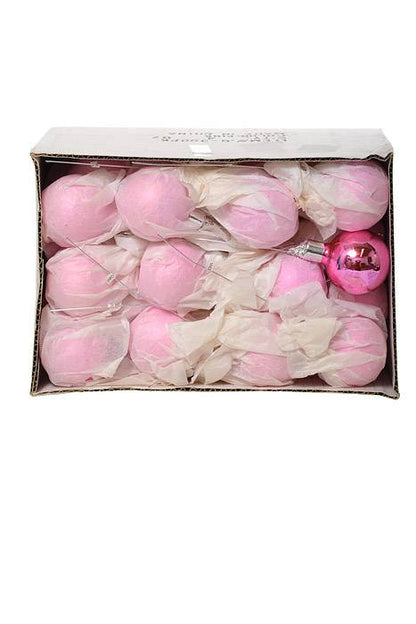 40mm Gloss Glass Ball Ornament Pink Pkg/48