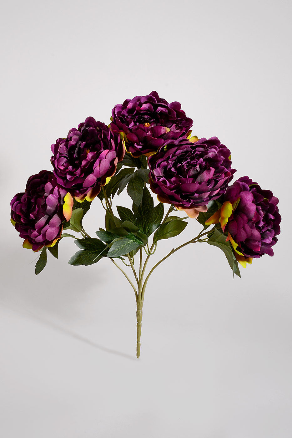 19" Silk Peony Bush Dark Purple