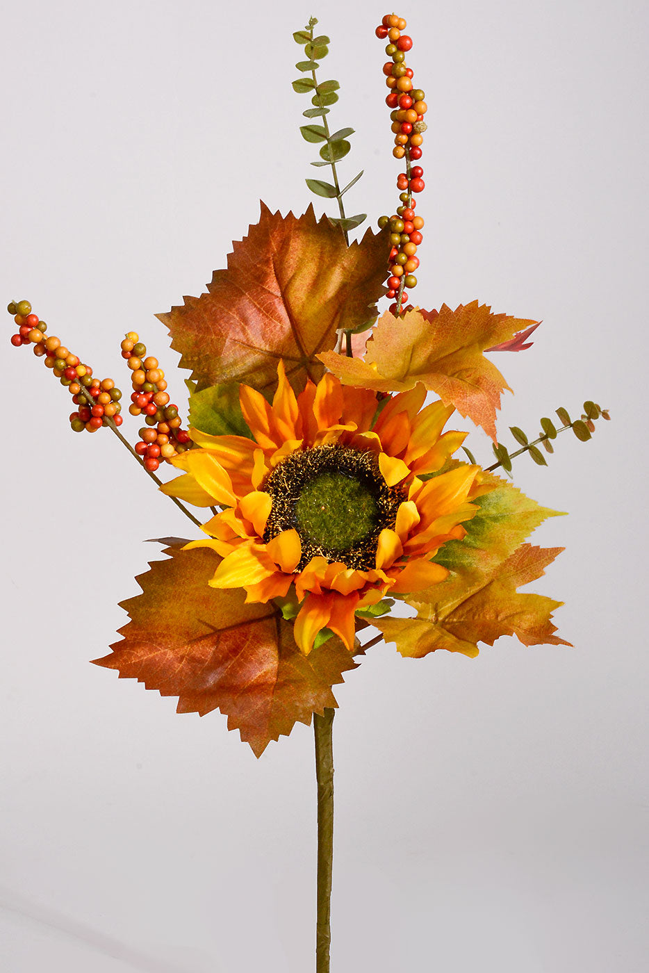 16" Silk Autumn Sunflower Pick