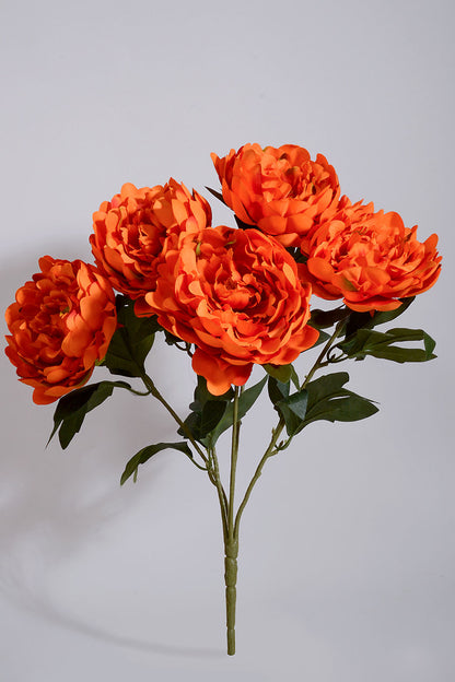 19" Silk Peony Bush Orange