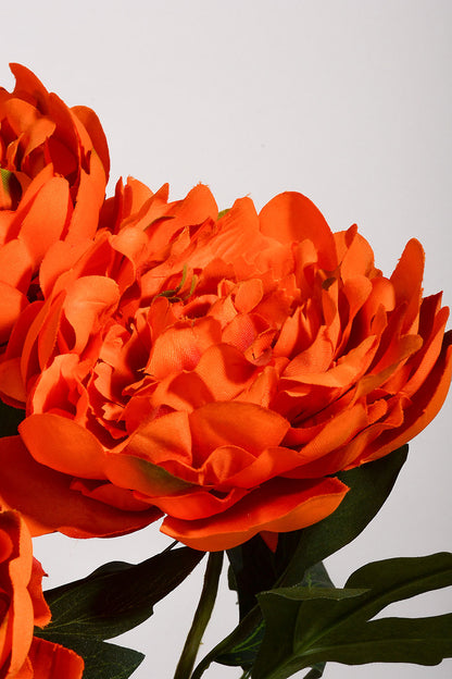 19" Silk Peony Bush Orange