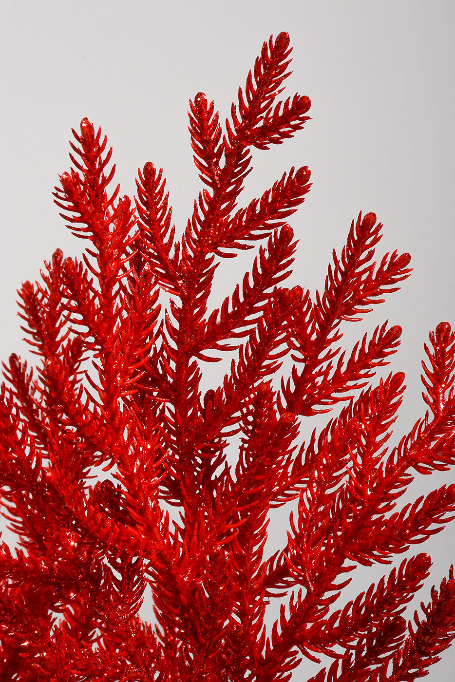 21" Pine Bush with Glitter Red