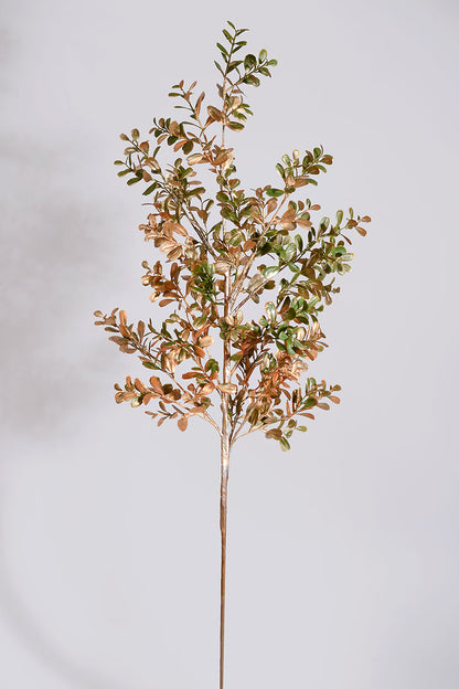 34" Glitter Boxwood Spray Gold