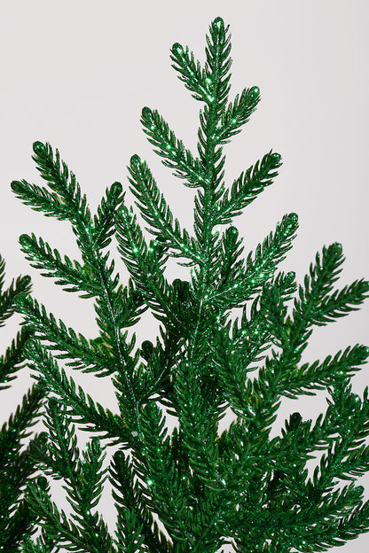 21" Pine Bush with Glitter Green