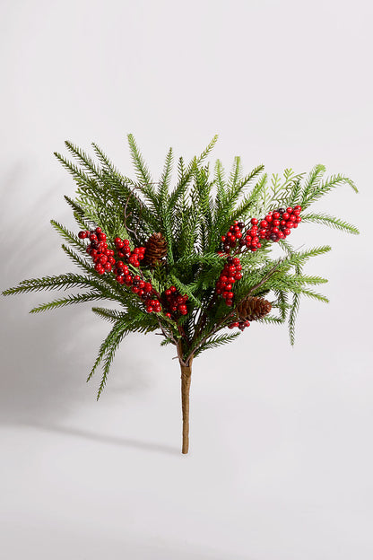 20.5" Artificial Pine Berry Cone Bush