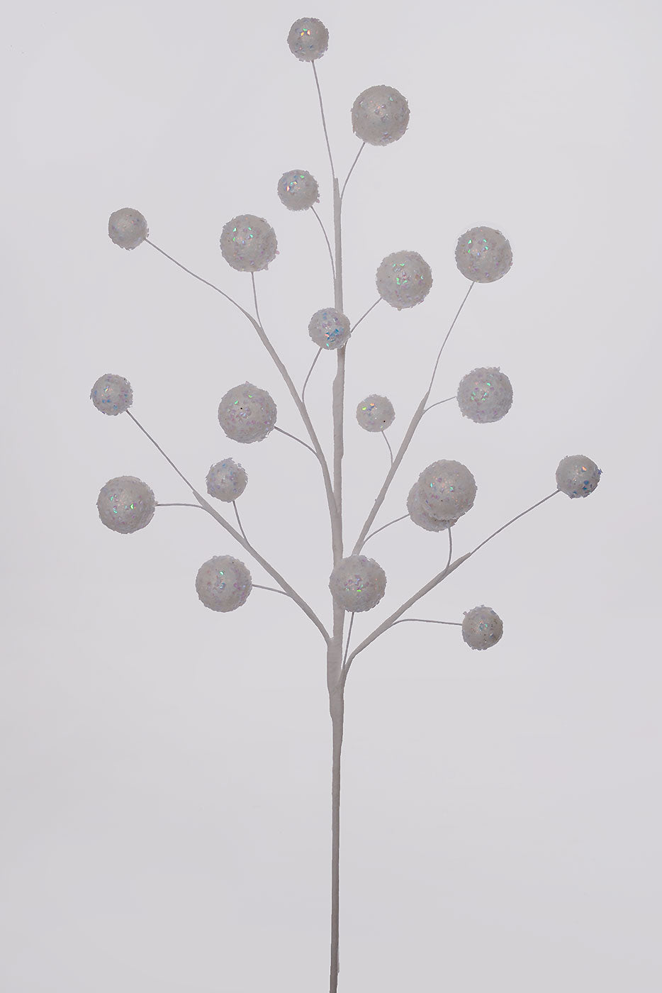 28" Glitter Ball Spray White