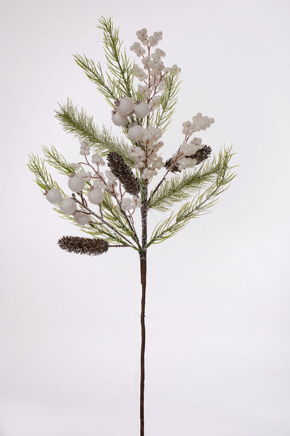 28.5" Snow Pine Berry Spray