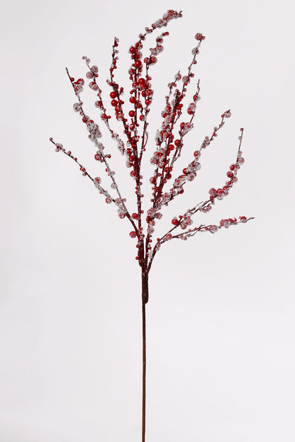 34" Red Snow Berries Spray