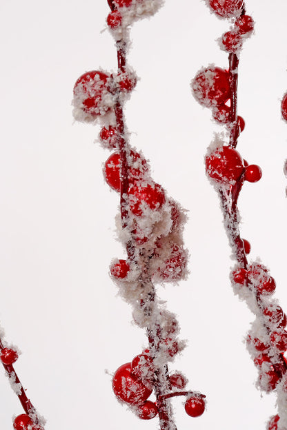 34" Red Snow Berries Spray