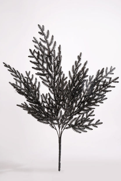 21" Pine Bush with Glitter Black