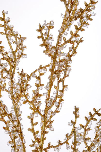 29" Iced Twig Spray Clear/Gold