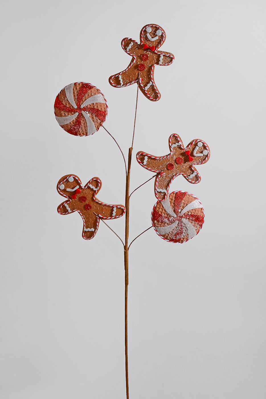 28" Gingerbread Man Brown/Red Spray