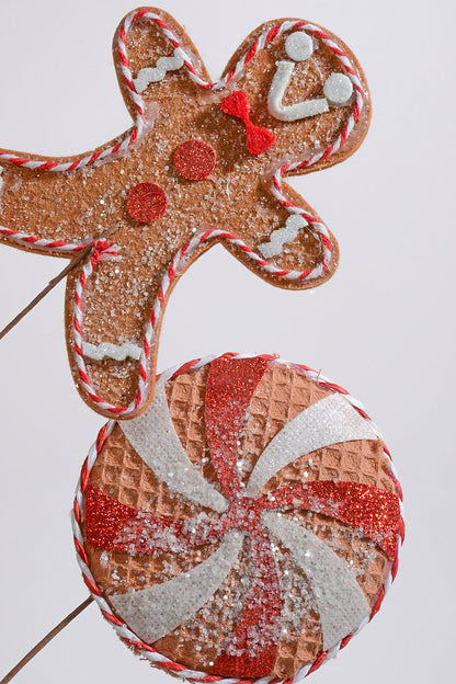 28" Gingerbread Man Brown/Red Spray