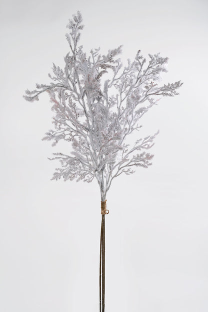 30" Snowed Artificial Twig Stem Bundle White