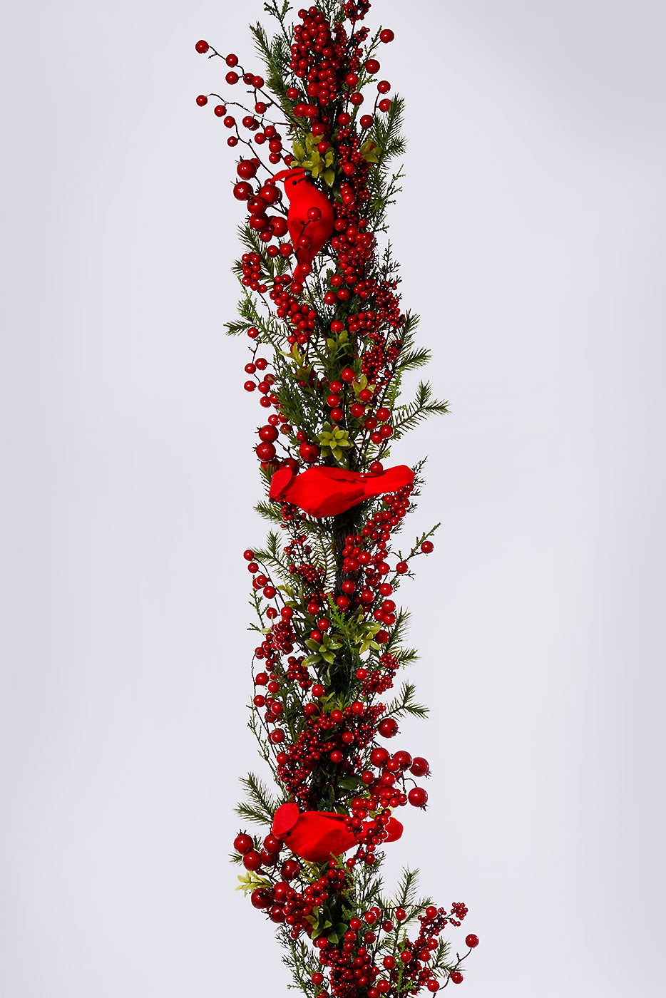 6FT Cardinal Berry Pine Garland Red/Green