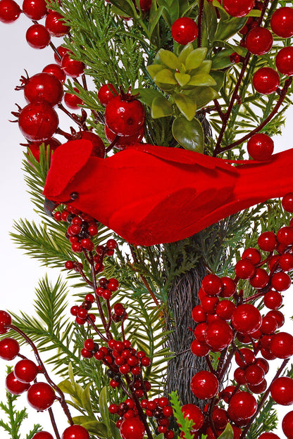 6FT Cardinal Berry Pine Garland Red/Green