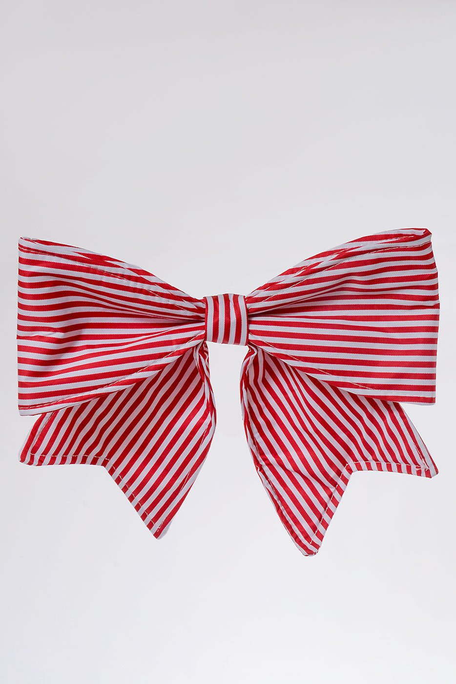 15.5&quot; Stripe Bow With Clip Red/White