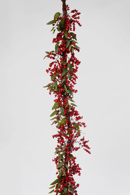6FT Berry Rosehip Garland Red