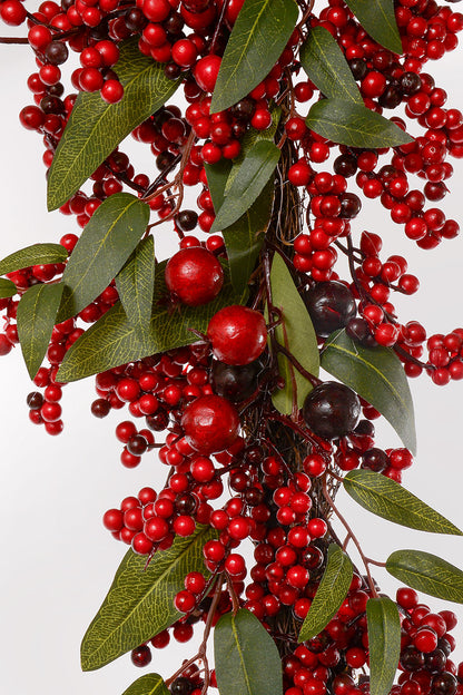 6FT Berry Rosehip Garland Red