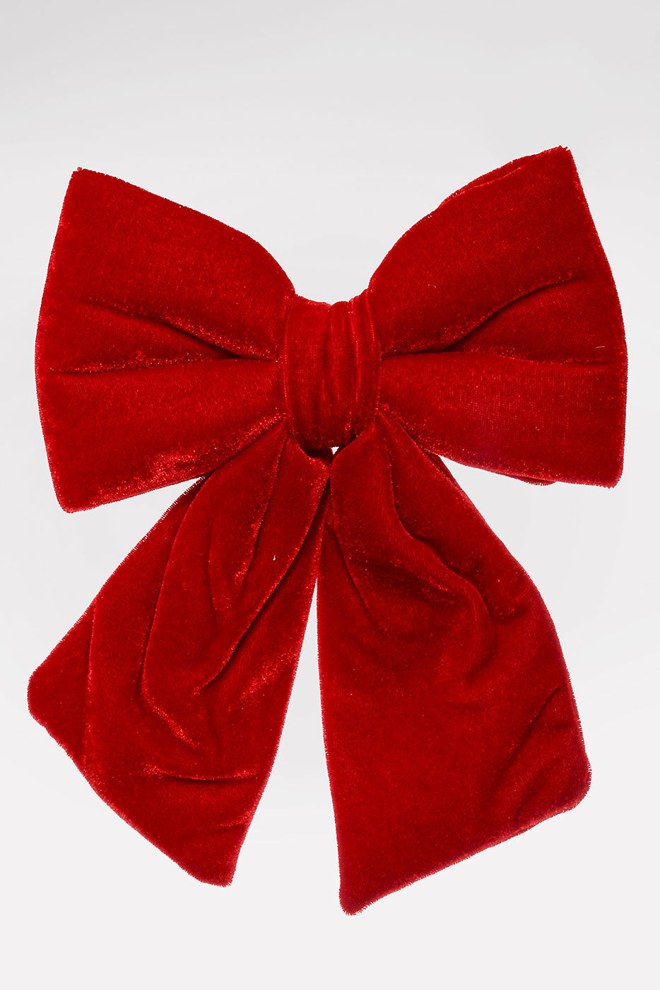 5" - 7" Velvet Bow With Clip Red Set/3