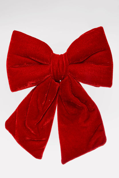 5" - 7" Velvet Bow With Clip Red Set/3